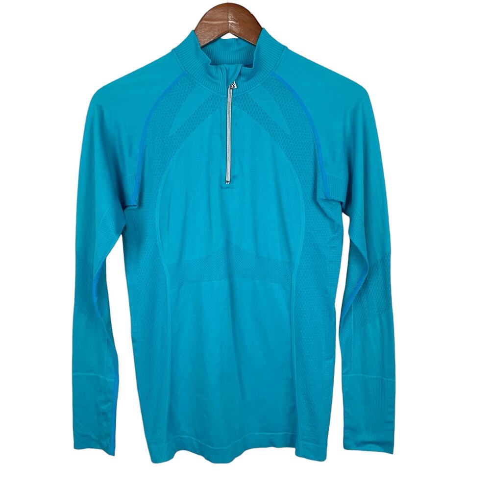 Anique Signature Sun Shirt Long Sleeve Top Blue 1/4 Zip Outdoor Women's M
